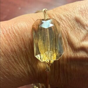 Bourbon and Bowties Gold Bracelet with Faceted Gemstone